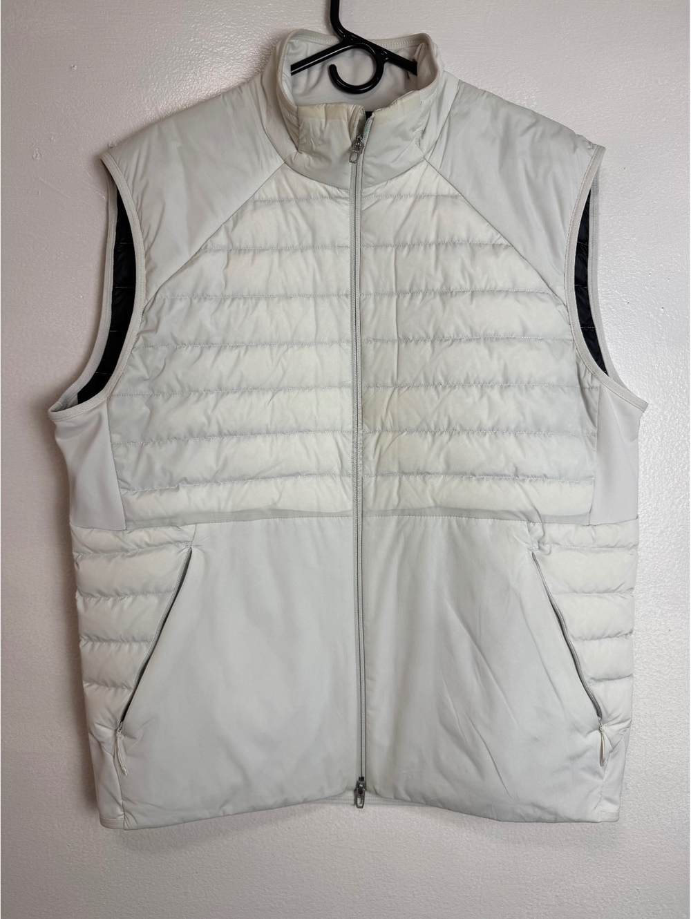 Lululemon Men’s Down For It All Vest White Goose Down Puffer Running Reflective